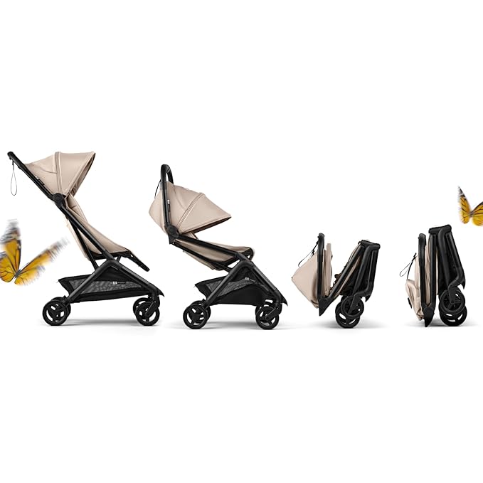 Bugaboo Butterfly 2 Travel Stroller, Ultra-Compact One-Second Fold, Lightweight and Airplane-Friendly (Taupe)