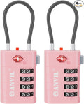 ANVIL 4 Digit Luggage Locks, TSA Locks for Luggage, Advanced TSA008 core, Alert Indicator for Your Travel Lock, Suitcase Lock. (2, Pink)