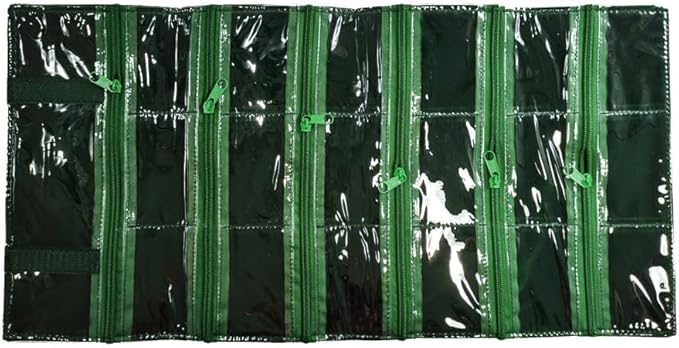 Travel Jewelry Roll Bag Portable Organizer Pouch With Grids&PVC Cover Storage Bags for Necklace, Bracelet, Bracelet,Ring, Badge, Pendant
