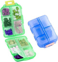 Small Pill Case Travel Pill Box Cute Pill Organizer for Purse Portable Daily Medicine Organizer 10 Compartment Pill Holder for Vitamins, Fish Oil, Supplements