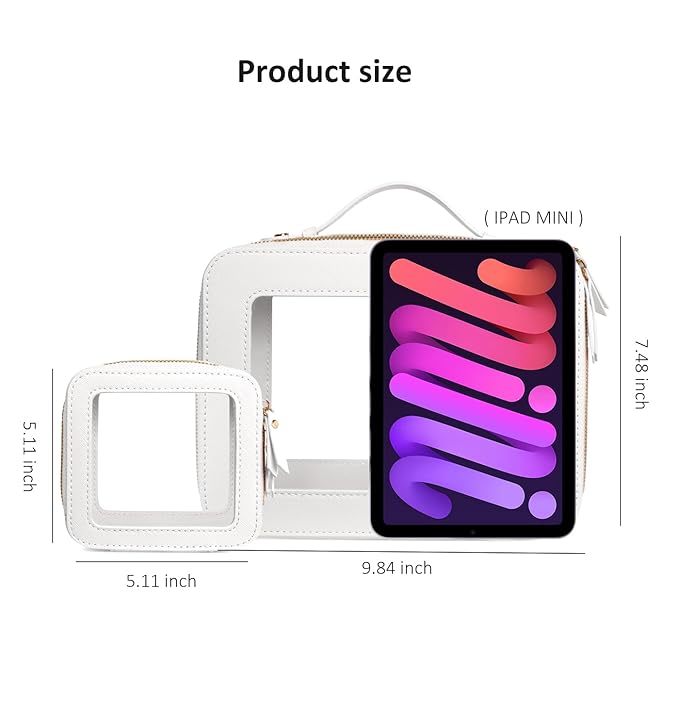 LETGO Clear Makeup Bags, TSA Approved Toiletry Bag with Zipper, Clear Makeup Organizer Large Fit Carry-on Travel Essentials,Clear Cosmetic Bags for Women Men (Large-White) (YunGoGo)