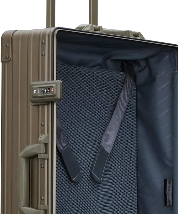 All Aluminum Lightweight 26" Carry-On Luggage - Hardside Carry-On Suitcase, TSA Approved, Hard Shell Suitcase for Travel, Airline Approved Hard Spinner Wheels Luggage (Platinum)