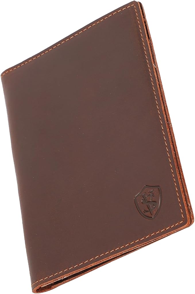 STAR VISTA Albatross Leather Travel Passport Holder, Minimalist Design, Full Grain Leather Case for Men and Women - Slim Passport Wallet, Bifold, RFID Blocking