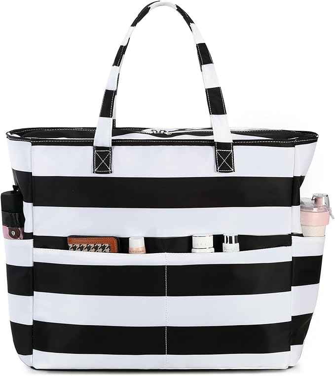 Waterproof Beach Tote Pool Bags for Women Ladies Extra Large Gym Tote Carry On Bag With Wet Compartment for Weekender Travel