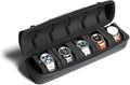 Hard Watch Travel Case, 5 slot Watch Roll Case Storage and Organizer for Men and Women, with anti-move watch pillow