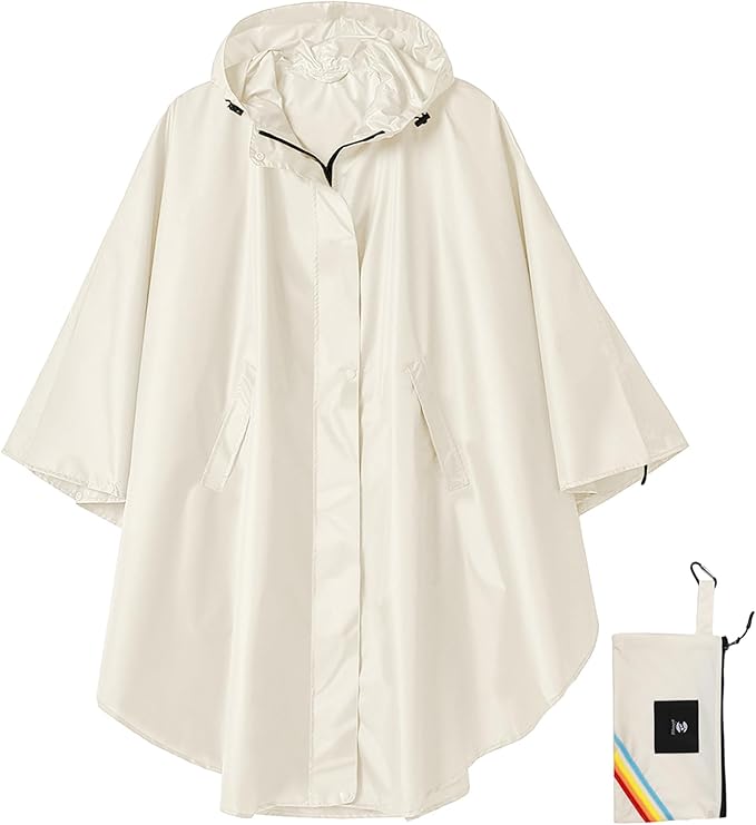 SaphiRose Unisex Rain Poncho Hooded Waterproof Raincoat for Adults Women