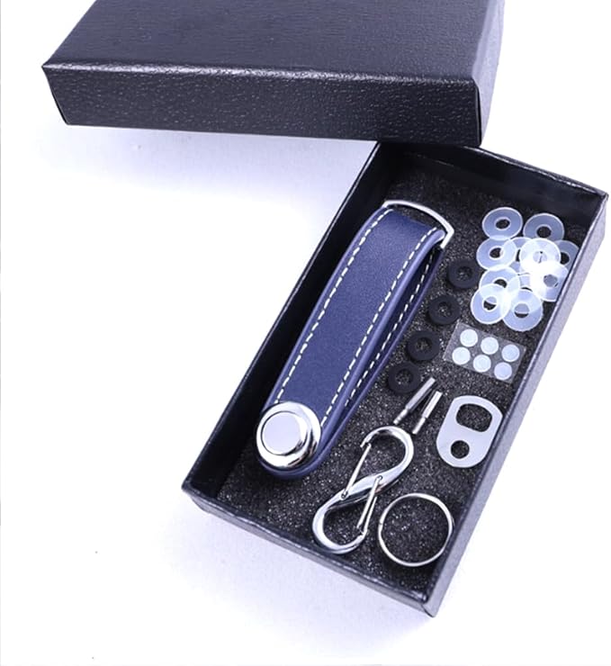 Compact Key Holder - Stylish & Practical Pocket Key Organizer With Secure Locking Mechanism. (Dark Blue)