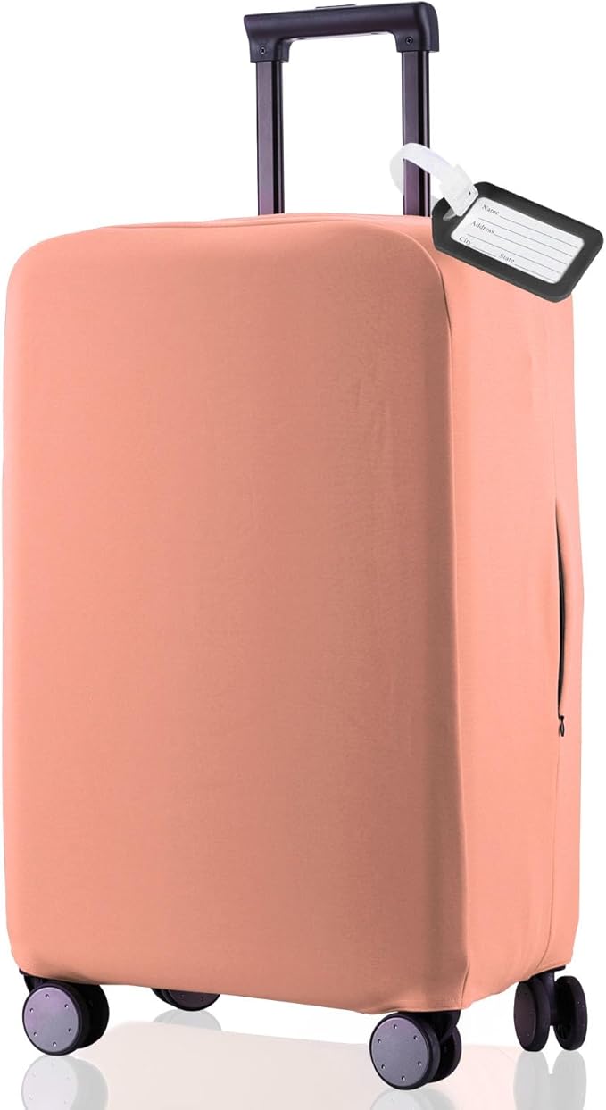 Travel Luggage Cover - Scratch-Resistant Fit 19-33 Inch, Pink, 3XL