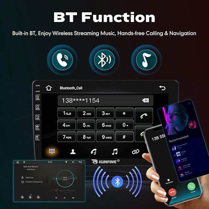 Kunfine Car CarPlay Android Auto Navigation Stereo GPS Radio Reverse Camera Display 9" IPS Touchscreen Headunit Tablet Pad Media Player for Subaru Forester 2007-2013, if Applicable Quad Core 4G+64G