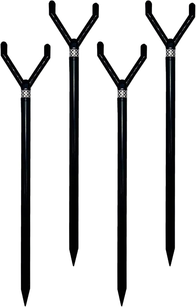 Fishin’ Stix Trident Telescoping Fishing Rod Holders – Extendable 12"–30", 50 lb+ Capacity, Sand Stake Pole Stand for Surf Fishing, Bank Angling, Catfish Rods, Lure & Bait Setup