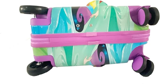 Disney Princess Ride on Suitcase for Kids, 18'' Toddler Carry-On Luggage With Wheels, Cute Lightweight Kids Travel Suitcase Trolley