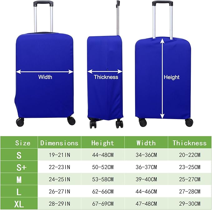 PATIKIL Luggage Cover, Suitcases Covers Elastic Carry on Cover Protector Washable Scratch-Resistant Fits 26-27 Inch Luggage for Travel Business Trips, Blue