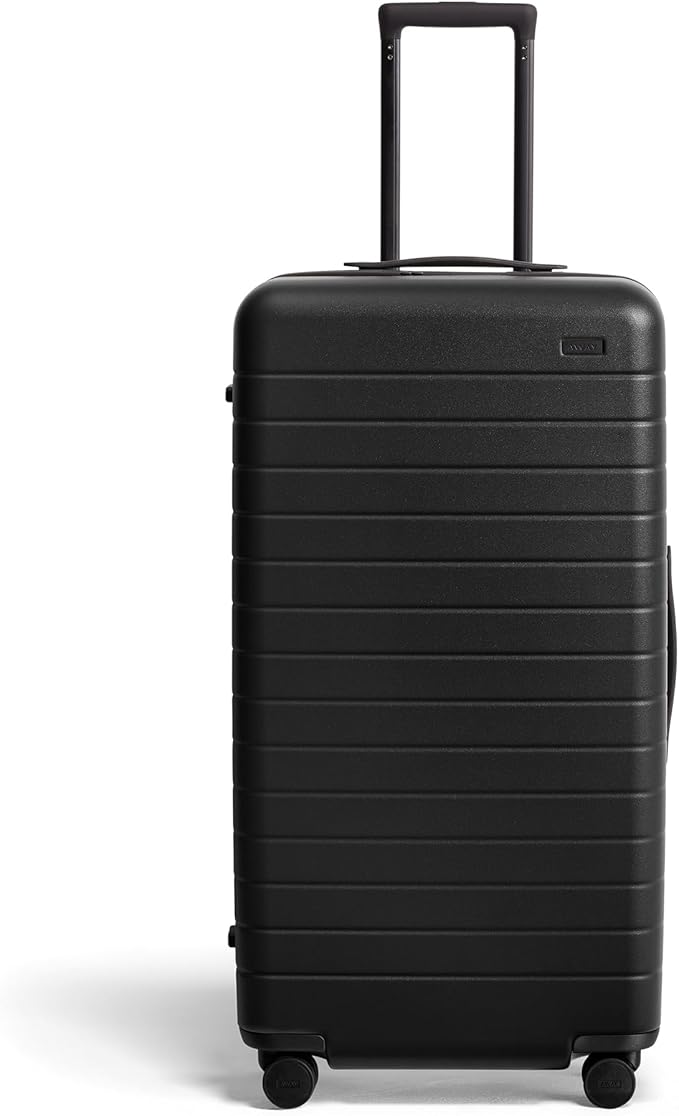 Away Large Trunk Luggage, 31 Inch Hardside Suitcase with Spinner Wheels, Lightweight & Durable, TSA Lock, Ideal for Long Trips, Jet Black