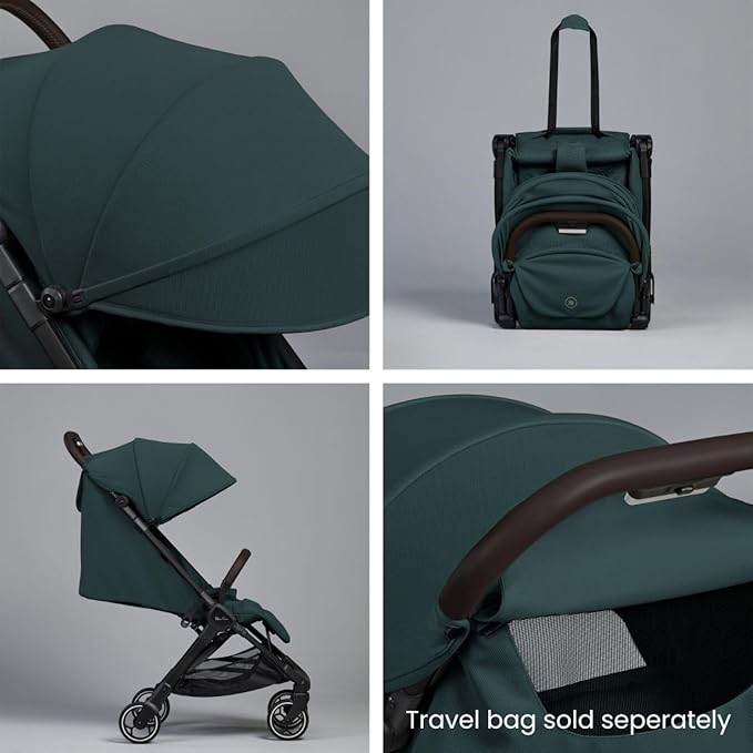 Silver Cross Clic Compact Stroller – Lightweight Travel Stroller for Newborn to Toddler (Birth to 55 lbs), One-Hand Fold, Lie-Flat Seat, Airplane Cabin Approved, UPF50+ Canopy (Conifer)