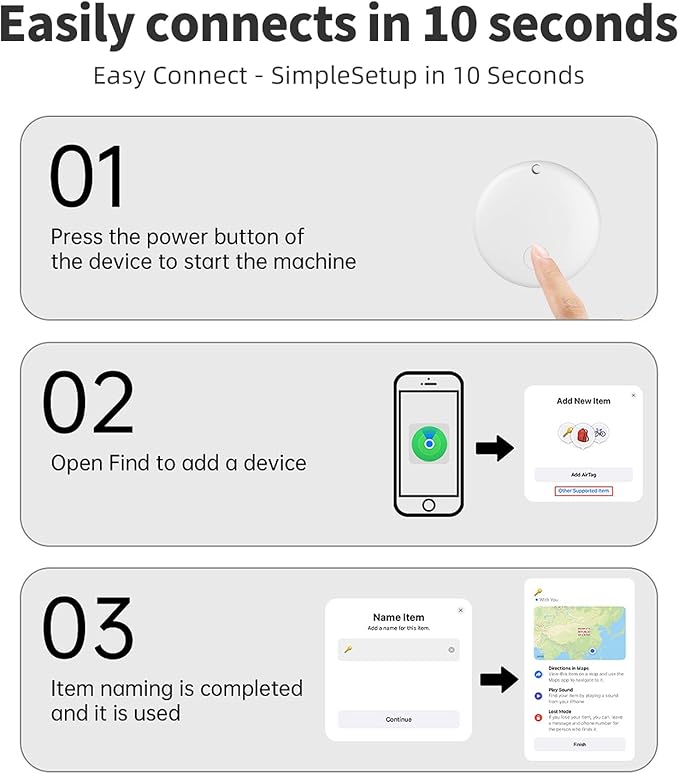 Air TrackerTags-2 Pack Tracker Tag Work with Apple Find My (iOS 14.6 Above Only) Smart Tag Item Finders for Key, Luggage, Backpack，etc. ((White, 2 Pack)