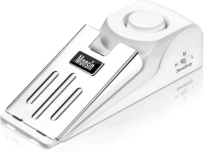 Door Stop Alarm, Door Stopper with 120DB Security Alarm, Floor Wedge Doorstop for Travel Apartment Home House (Pack of 1)