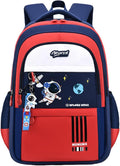 Astronaut-space Backpack for Boys-Girls Elementary Middle School Backpack Book Bags for Girls Kids Lightweight Back Pack Red