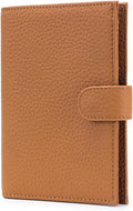 Leather RFID Passport Holder for Travel – Slim Passport Wallet for Women & Men with Card Slots, Zippered Coin Pocket, SIM Slot – Cash Slot Compact Travel Wallet with Gift Box (Brown)