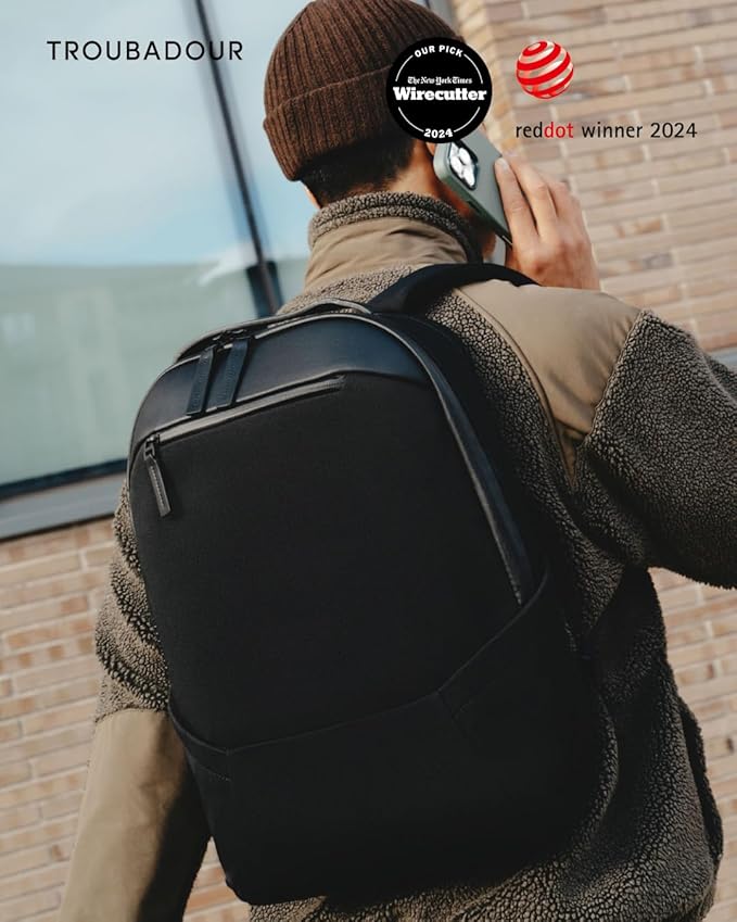 Troubadour Apex Backpack 3.0 - 25L Premium Laptop Backpack - Ergonomic & Water Resistant - Designed for Work and Travel - Black
