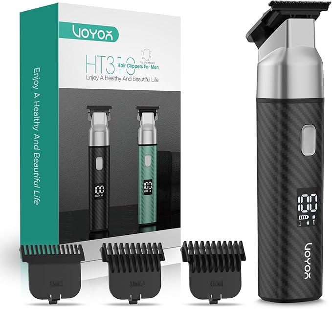 VOYOR Body Hair Trimmer for Men,Electric Razor,Versatile Groin & Body Trimmer,Waterproof and Cordless Shaver, Manscaper for Men, USB-C Charging Groomer,Ceramic Blade Razor Male Grooming HT310 (Black)