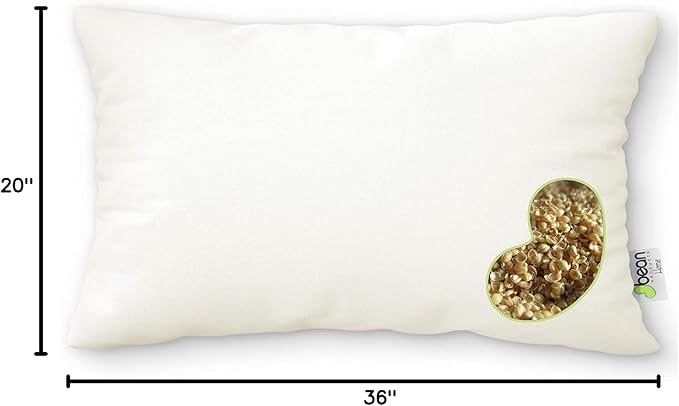 Bean Products 20" x 36" King Bed Pillow for Sleeping – Organic Millet Fill with Organic Cotton Fabric, Soft Head Pillow – Eco-Friendly, Breathable, and Durable Sleep Aid, Made in The USA