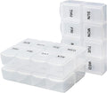 Serfeymi Weekly Pill Organizer 3 Pack Medicine Organizer Travel Pill Box 7 Day Pill Case for Purse Pill Container Pill Holder Daily Pill Boxes Organizer for Medication, Vitamin, Supplement