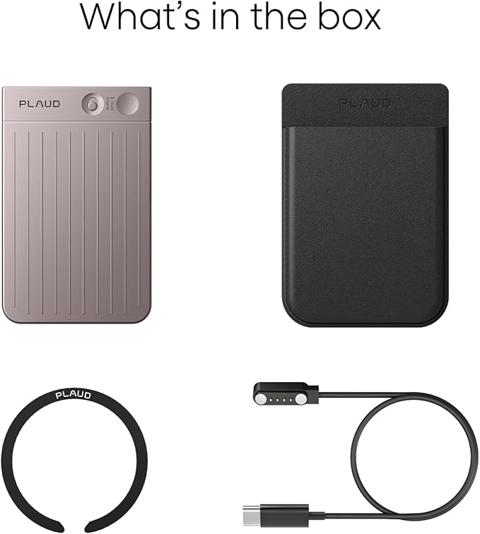 AI Voice Recorder, Note Voice Recorder w/Case, App Control, Transcribe & Summarize with AI Technology, Support 112 Languages, 64GB Memory, Audio Recorder for Lecture, Meeting, Call, Interview