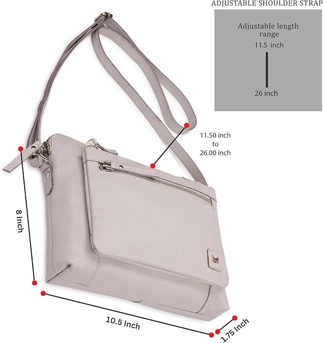 Wise Owl Accessories Small Soft Pebbled Real Leather Crossbody Handbags Purses Sling Crossover Shoulder Bag