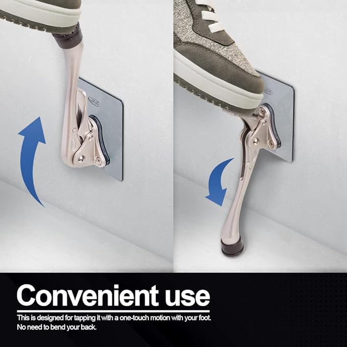 One-Touch Doorstop Adhesive Bracket (Satin Nickel, 6inch x 2pack)