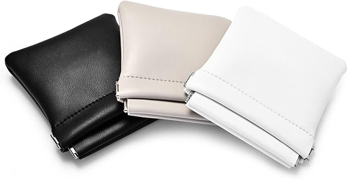 PU Leather Jewelry Travel Bag Leather Jewelry Pouch Christmas,Wedding Party Favor Gift Bag (L, Grey)