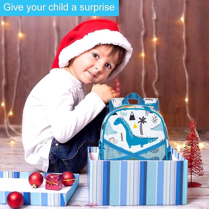 CCJPX Toddler Backpack with Leash, 9.5" Baby Boys Dinosaur Safety Harness Leashes Small Bag
