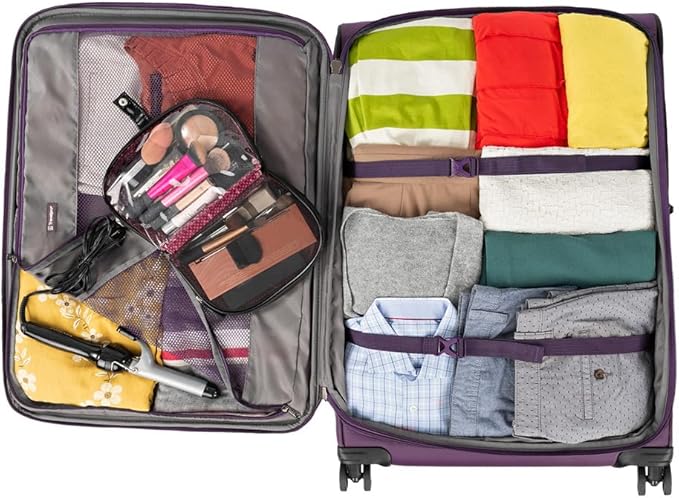 Travelpro Tourlite Softside 3-Piece Set, Expandable Luggage with 4 Spinner Wheels, Lightweight Suitcase, 21" Carry-On, 25" Checked Medium, 29 Check Large, Deep Purple