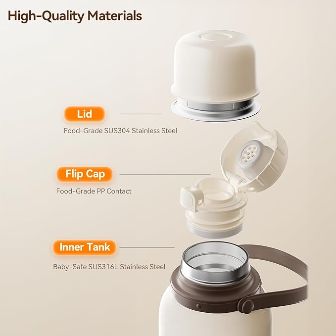 Portable Bottle Warmer for Travel - 3Min Fast Heating Bottle Warmer for Breastmilk & Water, Portable Milk Warmer for Baby On The Go with 17oz Capacity & Precise Temp Control for Car, Airplane