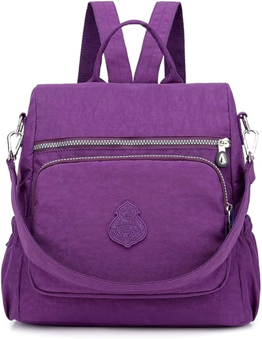 MINTEGRA Women Shoulder Backpack Multi-Pocket Nylon Purse Large Capacity Waterproof Casual Daypack