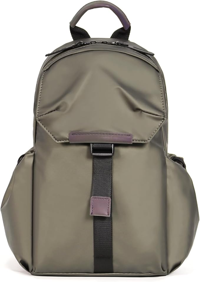 Crossbody Messenger Bag for Women Men Travel Backpack Convertibale Sling Bag Travel Hiking Daypack，Water-Resistant (champagne, small)