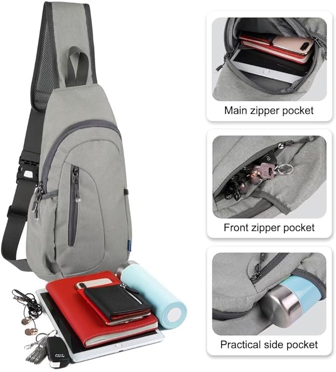 TITECOUGO Small Sling Bag, Lightweight Crossbody Backpack for Men Women, Shoulder Bag for Sports and Outdoor