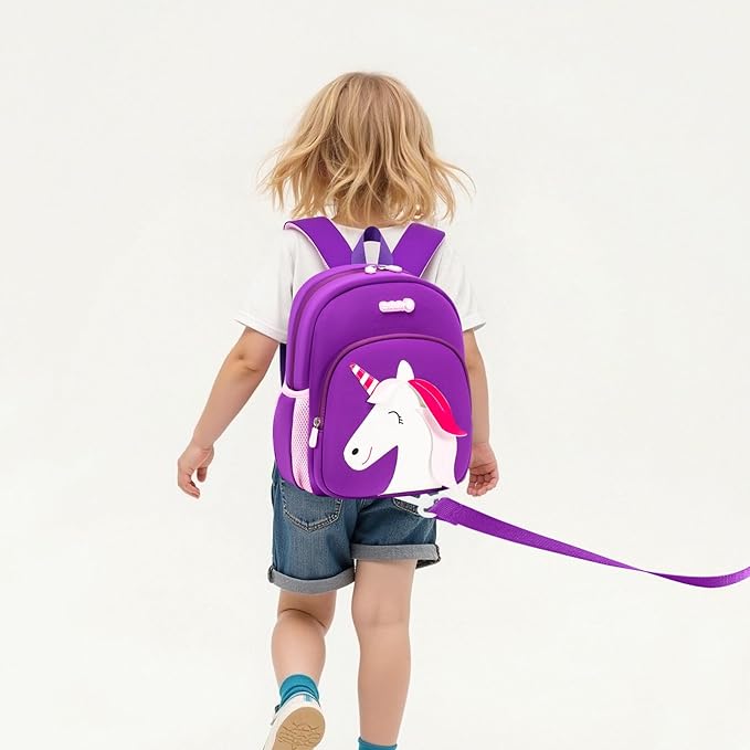 Padgene Toddler Harness Backpacks Safety Leash Kids Anti Lost Kindergarten Preschool Backpack Neoprene Lightweight Animal Schoolbag 3D Cartoon Dinasour Mini Travel Bag for Boys Girls Ages 3-5