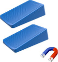 Premium Rubber Door Stop - Large Door Stopper Wedge,Anti-Slip Design, Automatically Fixed,Works On All Floor Types and Carpet Heavy Duty Door (2 Pack, Blue)…