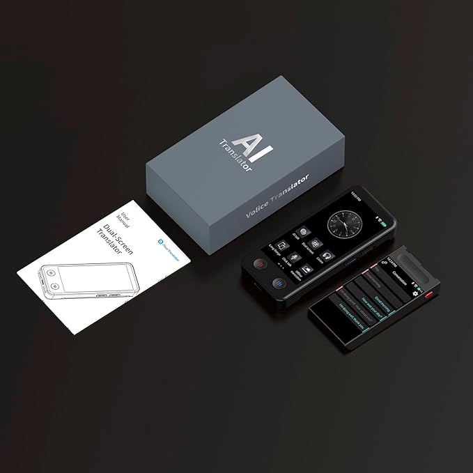 iTour D-pro Language Translator Device, Realtime Detachable Dual Screen AI Translator with 139 Languages, Online & Offline & Photo Translation, Instant Voice Translator for Business Learning Travel