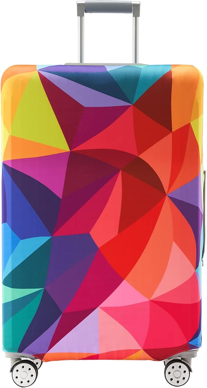 Travelkin Luggage Covers For Suitcase Tsa Approved,Suitcase Cover Protector Fit 18-32 Inch Luggage (Colorful Geometry, XL)