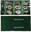 Travel Jewelry Roll Bag Portable Organizer Pouch With Grids&PVC Cover Storage Bags for Necklace, Bracelet, Bracelet,Ring, Badge, Pendant