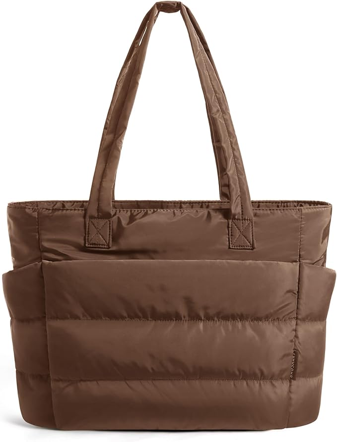 BAGSMART Tote Bag for Women, Lightweight Puffy Tote Bag with Compartments Shoulder Bag Handbag for Travel, Work, Gym,