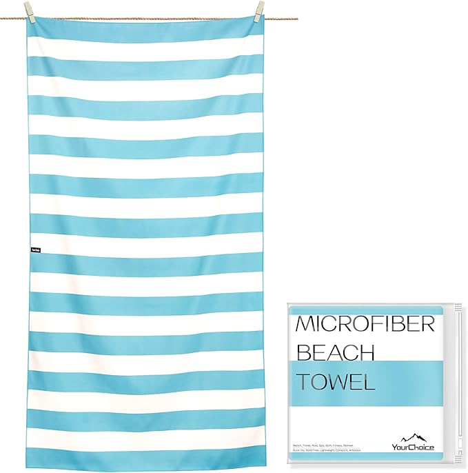 Your Choice Microfiber Quick Dry Sand-Free Beach Towel for Adults & Kids (67x35 Inch, 60x30 Inch) - Oversized, Compact, Lightweight, Absorben