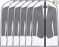 Garment Bags for Hanging Clothes 24'' x 40'' (Set of 6) suit bags for closet storage Covers for Closet with Study Full Zipper for Jacket Storage Clothes and Travel