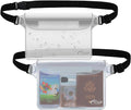 AiRunTech Waterproof Pouch with Waist Strap (2 Pack) | Beach Accessories Best Way to Keep Your Phone and Valuables Safe and Dry | Perfect for Boating Swimming Snorkeling Kayaking Beach Pool Water Park
