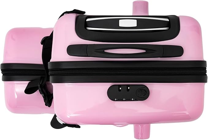 20 Inch Children's Ride On Trolley, Toddler Luggage Seat Ride with Lock, Kid's Ride-on Travel Suitcase with Spinner Wheels, Kids Travel Trolley Riding Luggage Suitcase for Boys Girls Gift, Pink