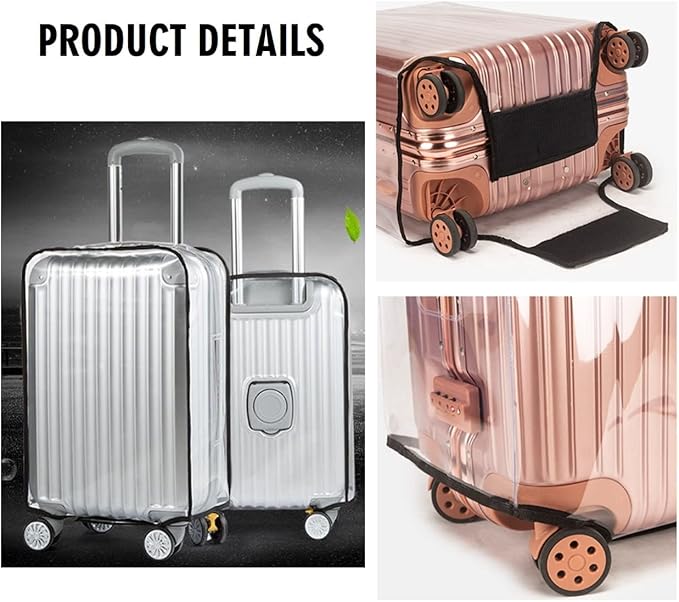 2pcs Clear PVC Suitcase Covers Protectors Transparent Luggage Cover Waterproof Wheeled Suitcase Dust Cover Dustproof Travel Luggage Sleeve Protector 20"+24"(2PCS)
