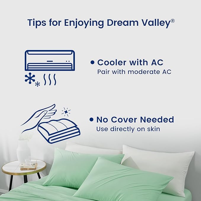 Dream Valley® Outlast® Deepsleep Cooling Comforter, Twin Size, NASA-Grade Space Technology Cooling Blanket for Hot Sleepers Night Sweats, Q-Max > 0.45 Aerocool™ Breathable, Mint Macaron, 68"x90"