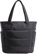BAGSMART Tote Bag for Women, Lightweight Puffy Tote Bag with Compartments Shoulder Bag Handbag for Travel, Work, Gym,