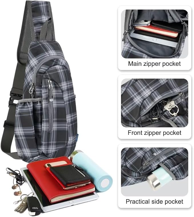 TITECOUGO Small Sling Bag, Lightweight Crossbody Backpack for Men Women, Shoulder Bag for Sports and Outdoor